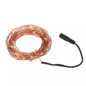 LED String Light 12 V DC 10 M 100leds Golden Copper Wire Wodoodporne ciepłe / chłodne białe światła świąteczne na wakacje / dekoracji