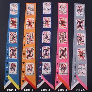 Fashion-New European och American Fashion Cards Small Silk Scarf Bundet Väska Hantera Små Ribbon Scarf Ladies Små Scarves Ru990a