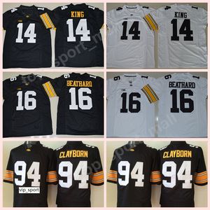 Niestandardowa nazwa Iowa Hawkeyes koszulki NCAA College Football Desmond King Jersey CJ Beathard Adrian Clayborn Big Ten University Black White