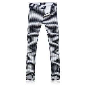 High Quality White Striped Pants men Size 29-38 Fashion Casual mens Trousers Slim fit men dress pant