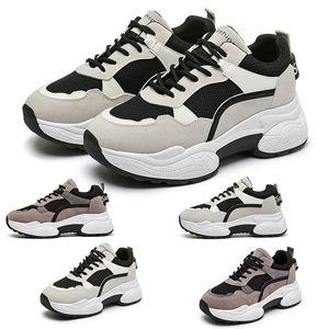 Atletisk stil Kvinnor Running Skor Triple Grå Svart Browm Vit Mesh Bekväm Andningsbar Trainer Designer Sneakers Storlek 35-40