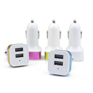 Micro Auto Universal Dual USB-laddare 5V 2.1a Mini Adapter med kortslutningsskydd för mobiltelefon och bordsc-dator