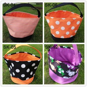 2021 Trick or Treat Buckets Decoration Fashion Design Halloween Basket Pumpkin Canvas Candy Gift Tote Bag 08