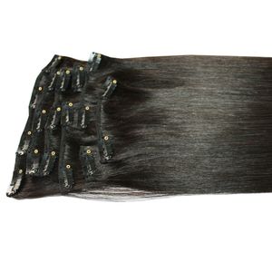 Máquina de cabelo europeu feita de 120 gramas, 8 peças, remy, cor natural, clipe em extensões de cabelo, peças de cabelo humano, 1226 polegadas, dhl grátis