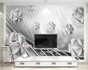 3d Beach Wallpaper 3d stereo sphere expands space modern minimalist TV background wall environmental protection wallpaper