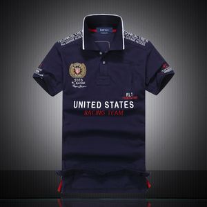 20 off ~ högkvalitativ poloshirt män kort ärm topp sommarbroderi häst polo skjortor man 100% bomull casual s