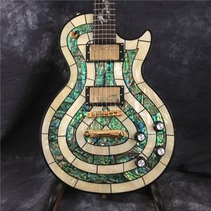 Çin Malı, özelleştirilebilir elektro gitar, Klavye Ejderha altın donanım elektro gitar, ücretsiz teslimat kakma.