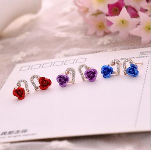 Wholesale turquoise animal for sale - Group buy Foreign trade bestselling rose heart earrings rose heart earrings
