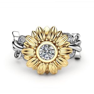 Choucong dropshipping blomma ring 925 silver 5a cz engagemang band ringar för kvinnor fest finger smycken