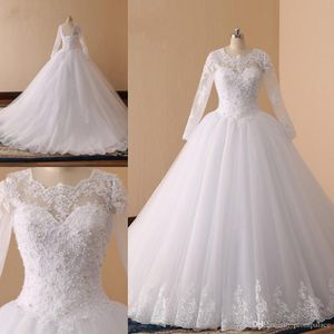 Mangas longas na moda Sheer vestidos de casamento lantejoulas lace plus size trem vestido de noiva vestido de nupcial vestido de baile para vestidos de noiva