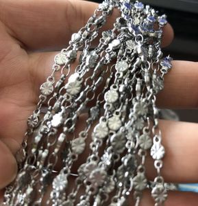 Lot in bulk 5meter stainless steel silver-tone printing link chain strong jewelry findings marking DIY 3.2MM WIDE