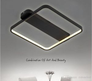 Plafoniera moderna a LED Illuminazione quadrata Lampadari Lampadari Corpo bianco nero per soggiorno Camera da letto Lampada da cucina Lamparas