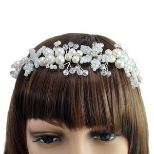 Ornamenti per capelli in cristallo di personalità pop Versione coreana della perla da sposa romantica della sposa di moda con regalo di gioielli con corona di capelli di diamanti