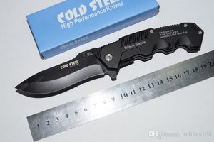 Hot Cold Steel HY217 Łowiestwo Kieszonkowy Nóż Taktyczne Noże Składane Ostrze Szlifowanie Czarny Aluminiowy Uchwyt Drop Shipping Najlepszy prezent