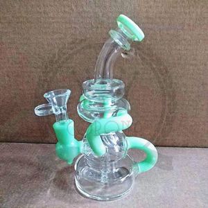 Fabriker f￤rger glas bong lila och fluorescerande f￤rg 14mm r￶kr￶r bongs glasolje riggar