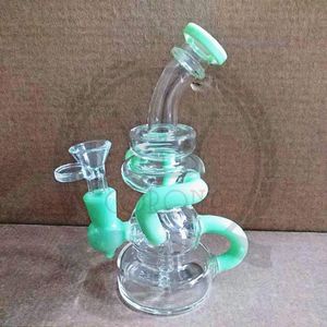 bong in vetro dai colori di fabbrica bong in vetro per tubi da fumo da 14 mm di colore viola e fluorescente