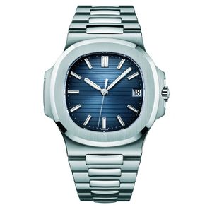 【code: OCTEU06】2020 relógio à prova d'água homens relógios automáticos 5711 prata cinta azul macacão Mão Montre de Luxe WristWatch Reloj Hombre U1