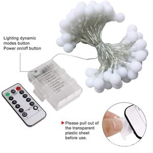 Umlight1688 100 LEDs Luzes de Corda Operadas por Bateria Globo Fairy Lights com Controle Remoto para Exterior / Interior Branco Quente