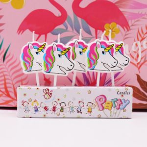 5pcs Cartoon Unicorn/Flamingo Candles Birthday Party Baby Shower Kids Party Cake Candles Unicorn Party DIY Cake Decorations
