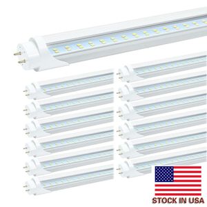 Estoque em US Bi-Pin 4FT LED T8 Tubes Light 22W Linha Single Line Chip 28W Double Fileiras T8 Substituir luzes de tubo regular