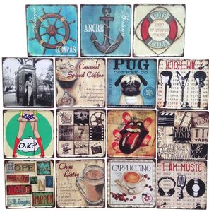 Retro metal wall sign tin plaque shabby chic kitchen picture poster home shop party background decor 30X30cm 30 styles for chose