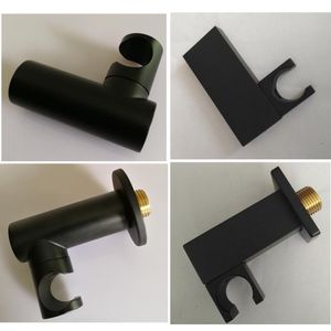 Matte black Brass Handheld Shower Holder Support Rack with or without Hose Connector Wall Elbow Unit Spout water inlet