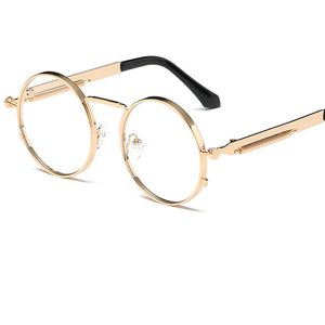 Partihandel-vintage runda solglasögon Retro Steampunk Sun Glasses Women Brand Designer Mirroglasses Metal Frame UV400 L18