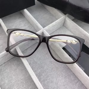 Eleglant female pearl-decorated eyewear frame 333 0 54-14-150 imported plank bigrim glasses for prescription goggles full-set case
