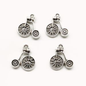 100 sztuk / partia Bike Antyczne Srebrne Charms Zawieszki DIY Biżuteria Ustalenia Dla Biżuterii Making Bransoletka Naszyjnik Kolczyki 17 * 16mm