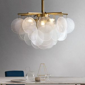 Simple crystal chandelier modern living room copper chandelier Nordic creative bedroom fashion LED luxury glass dining room lamp