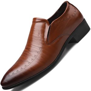 2019 Classic Business Męskie Sukienka Buty Moda Eleganckie Formalne Buty Ślubne Mężczyźni Slip Office Oxford Buty Dla Mężczyzn Black Brown