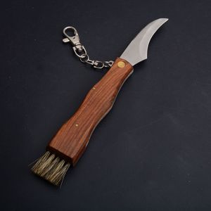 Speical Erbjudande Hardwood Handle Knivar Utomhus Camping Jakt Fiske Fällande Kniv 440c Satin Blade med svamp Sweep Brush