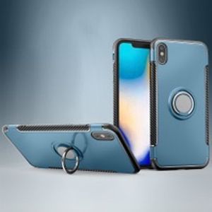 Custodia per telefono per Galaxy S20 S20 + ULTRA Note 10 IPHONE 11 PRO MAX Custodie posteriori rigide per PC a doppio strato Anello Grip Cavalletto Supporto magnetico per auto