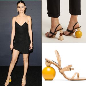 Sıcak Satış-Kadın Gladyatör Sandalet Moda Selena Gomez Çıplak Siyah Toka Askı Pompaları Yüksek Topuklu Elbise Düğün Ayakkabı Artı Boyutu Pompalar