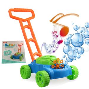 Electronic Children's Hand Push Bubble Car Music Bubble Lawn Mower Outdoor Toy Walker Push Toys for Kids Summer Gift Toy for Children