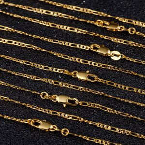 New Wholesale 1pcs 2mm 3:1 Fashion Gold Figaro Chain Necklaces For Men Jewelry 16inch-30inch Copper Plated Gold Chain 2019 Sale