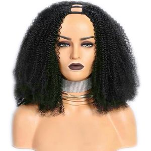 Du del afro kinky curly wig mänskliga hår peruker för svart kvinnor brasilianska jungfru remy u-form diva1