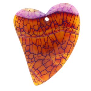 Fashionable gem jewelry heart-shaped agate piece pendant necklace Personality charm jewelry wholesale