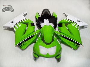 Anpassad injektion ABS FAIRING KIT FÖR KAWASAKI NINJA 250R 2008-2014 År ZX250R ZX 250 08 09 10-14 EX250 Svart Gröna Vit Fairings Bodyworks