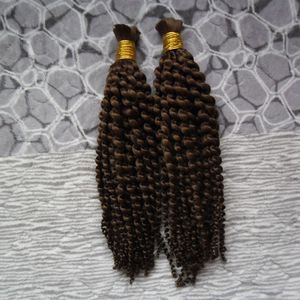 Sem trama cabelo humano trança em massa 2 peças humano para trança sem fixação pacote de cabelo em massa 200g mongol solto cabelo encaracolado em massa