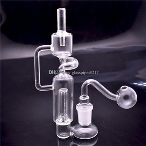 TOP Стекло Beaker Бонги Мини Dab Honeycomb стекла воды Бонг 14.4mm Совместное Ресайклер Бонг с миской и масла горелки трубы