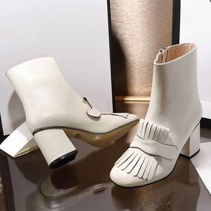 New Arrival buty damskie luksusowy projektant Sexy gruby obcas platforma pustynna Boot Bee Star prawdziwej skóry rozmiar buta zimowego 35-42