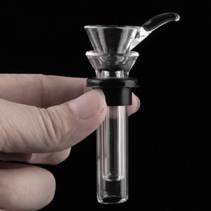 Glass bowls Smoking Accessories male slides and female stem slide funnel style with black rubber simple downstem for bong water pipes