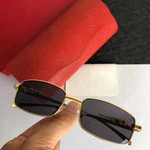 Top Quality Luxury Designer Sunglasses men Santos Square Plate Metal Combination Gold Frame Laser Logo UV400 lens with box 61339992