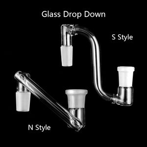 Handgjorda rakt parallellt glas dropdown-adapter 14mm 18mm hane hona dropdown-adaptrar för rökning Vattenpipa Oljebad riggar Bongs