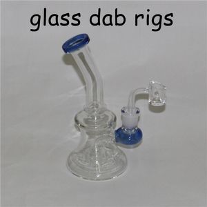 Hookahs Glas Bong Oil Rigs med 4mm kvarts Banger Nail Kvinna Joint 14mm Bubbler DAB Rig Ash Catcher Rökning Skålar