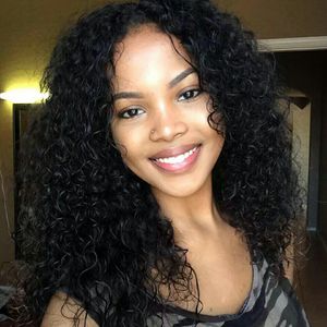 Curly 13 * 6 brasiliansk spets fram Front Human Hair Wigs med Baby Hair 360 Swiss Lace Front Wig Remy Hair Wig Pre Plucked Blired Knots