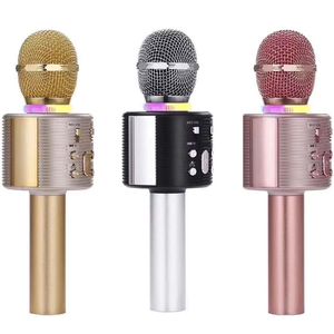 V6 Profissional Microfone Sem Fio Bluetooth Speaker Microfone de Mão Karaoke Microfone Leitor de Música Cantando Gravador KTV Microfone