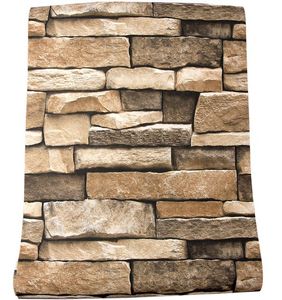 Home decor baksteen steen PVC natuurlijke rustieke vintage D effect ontwerper vinyl behang voor woonkamer achtergrond