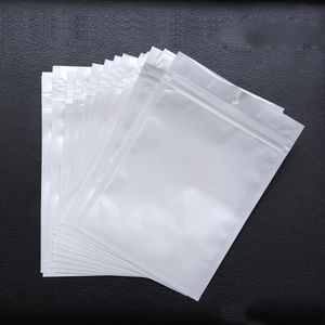 PVC plastpåse pearl plast Poly Opp Packing Zipper Zip Retail Clear White Packages Smycken Mat Många storlekar tillgängliga 50% rabatt